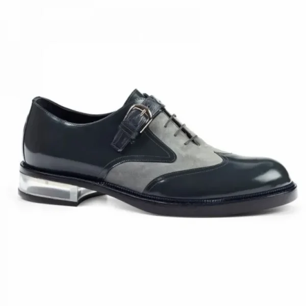 mauri__tacito_suede_amp_c_1.webp Outlet Mauri 4781 Tacito Suede & Calfskin & Croc Wingtip Shoes (Special Order) Gray