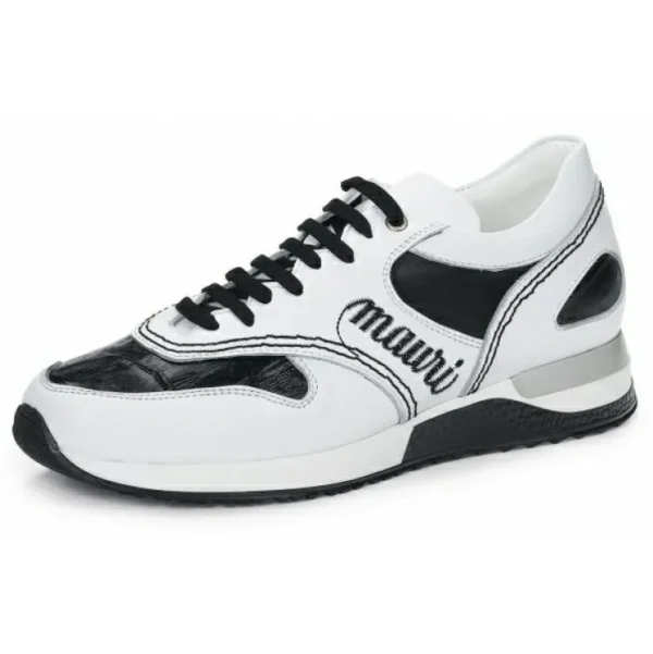 mauri__ticino_calfskin_am_0-1.webp Best Sale Mauri 6199 Ticino Calfskin & Crocodile Sneakers White / Black White/Black