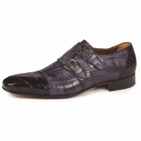 mauri__traiano_alligator__1.webp Flash Sale Mauri 1152 Traiano Alligator Double Monk Strap Shoes Black / Gray (SPECIAL ORDER) Black/MediumGray