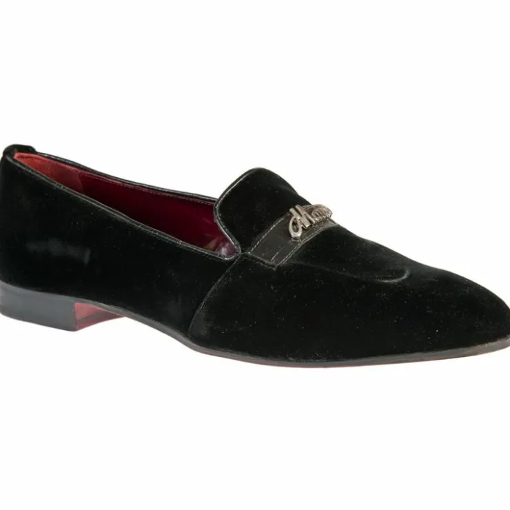 New Mauri 3049 Velvet / Baby Alligator Shoes (Special Order) Black
