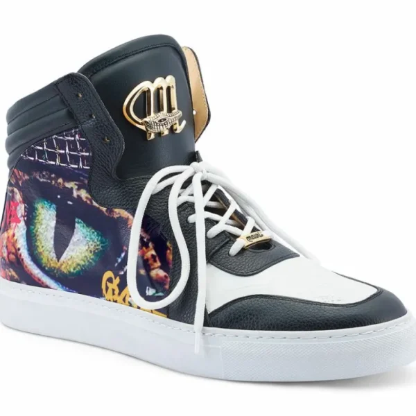 mauri__vision_baby_croc___0-1.webp Flash Sale Mauri 8466/1 Vision Baby Croc / Calfskin Sneakers Black / White