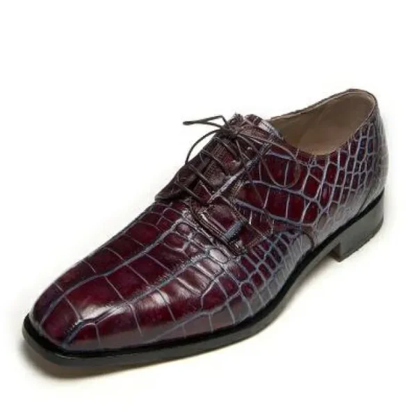 mauri_barocco__alligator__0.webp Hot Mauri Barocco 4613 Alligator Derby Shoes Ruby Red / Blue SPECIAL ORDER RubyRed/Blue