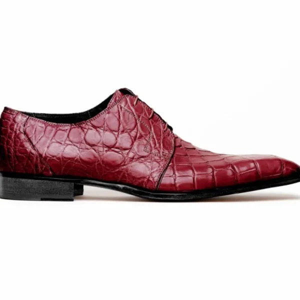 Fashion Mauri Bartolomco 53141-1 Alligator Derby Shoes Ruby Red (Special Order) RubyRed