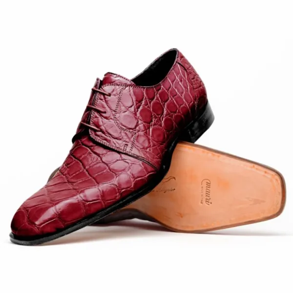 Fashion Mauri Bartolomco 53141-1 Alligator Derby Shoes Ruby Red (Special Order) RubyRed