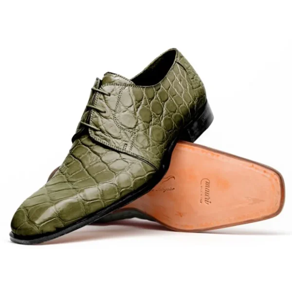 Hot Mauri Bartolomco 53141-1 Alligator Derby Shoes Money Green (SPECIAL ORDER) MoneyGreen