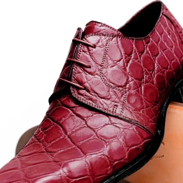 Fashion Mauri Bartolomco 53141-1 Alligator Derby Shoes Ruby Red (Special Order) RubyRed