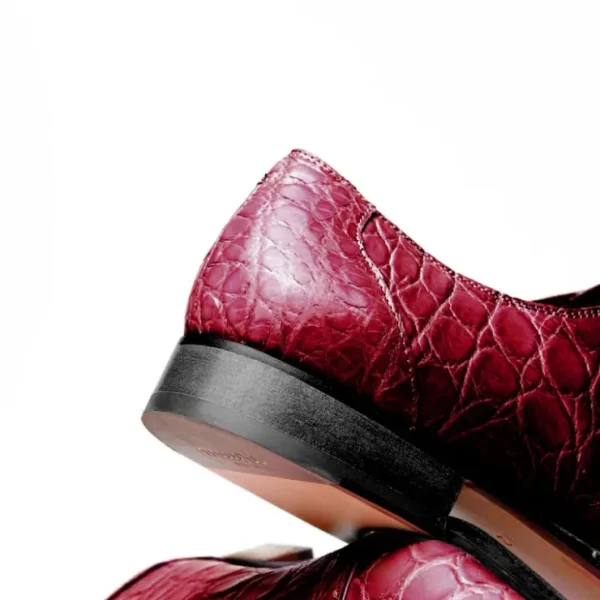 Fashion Mauri Bartolomco 53141-1 Alligator Derby Shoes Ruby Red (Special Order) RubyRed