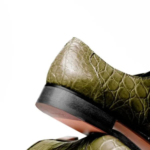 Hot Mauri Bartolomco 53141-1 Alligator Derby Shoes Money Green (SPECIAL ORDER) MoneyGreen