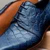 Discount Mauri Bartolomco 53141-1 Alligator Derby Shoes (SPECIAL ORDER) Blue