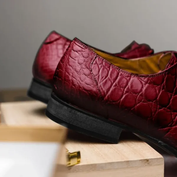 Fashion Mauri Bartolomco 53141-1 Alligator Derby Shoes Ruby Red (Special Order) RubyRed