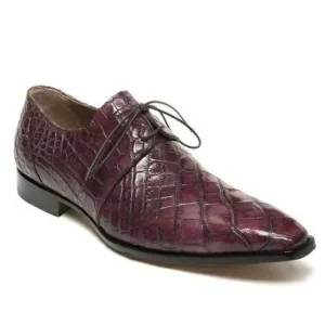Online Mauri Cardinale 53125 Alligator Derby Shoes Ruby Red / Gray (Special Order) RubyRed/Gray