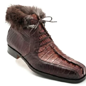 Clearance Mauri Cervinia 4569 Hornback & Ostrich Boots Sport Rust / Dark Brown (Special Order) SportRust/DarkBrown