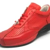 Clearance Mauri Cherry M770 Nappa & Crocodile Sneakers (Special Order) Red
