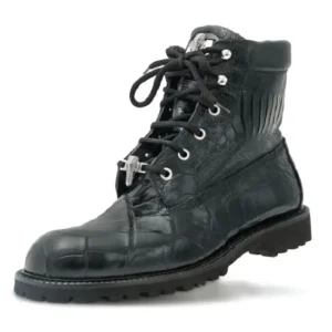 Fashion Mauri Commando 4637 Alligator & Ostrich Boots (Special Order) Black