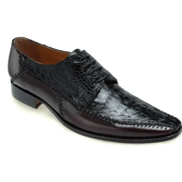 Hot Mauri Epoca M752 Crocodile & Calfskin Shoes Black / Ruby Red (Special Order) Black/RubyRed