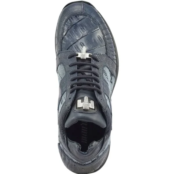 mauri_graffiti__ostrich_l_1-1.webp Outlet Mauri Graffiti 8425 Ostrich Leg / Baby Croc / Fabric & Nappa Sneakers W Blue WBlue