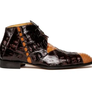 Outlet Mauri Harlem 4926 Ostrich Leg & Baby Croc Boots Corn / Sp Rust (Special Order)