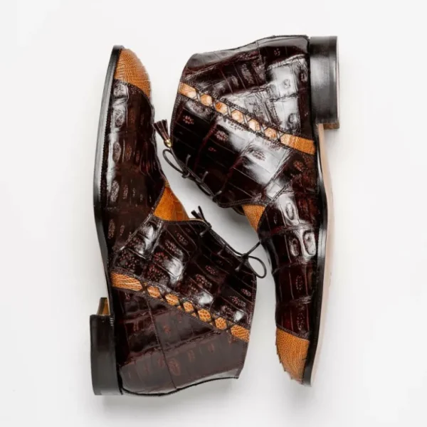 mauri_harlem__ostrich_leg_4.webp Outlet Mauri Harlem 4926 Ostrich Leg & Baby Croc Boots Corn / Sp Rust (Special Order)