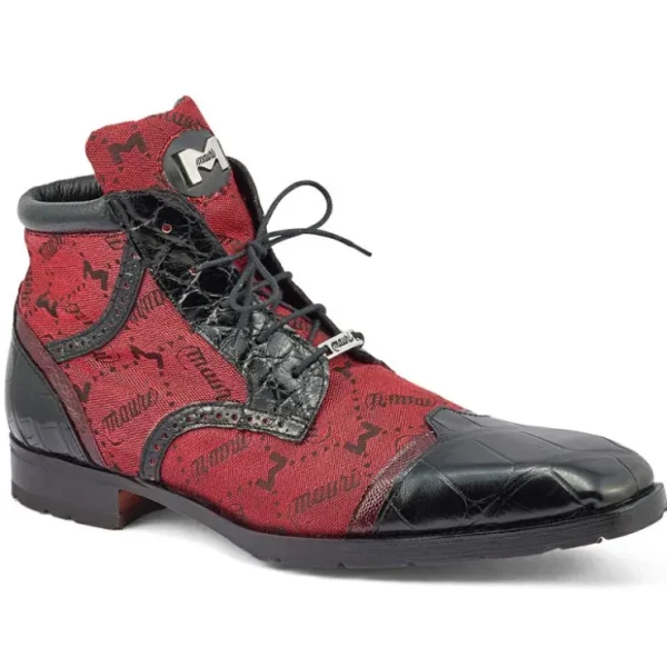 mauri_jetset__body_alliga_1-1.webp Discount Mauri Jetset 3069 Body Alligator / Ostrich Leg & Fabric Shoes Black / Ruby Red