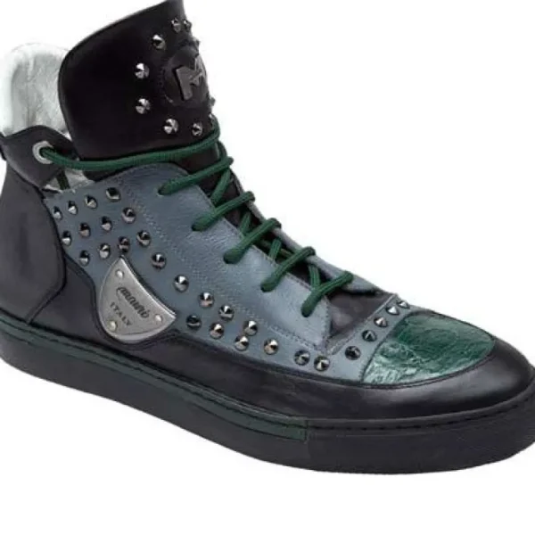 mauri_jungla__nappa_amp_c_0.webp Sale Mauri Jungla 8663 Nappa & Crocodile Sneakers (Special Order) Black/Gray/Green