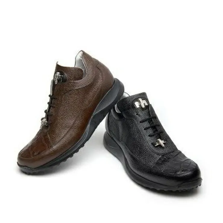 Shop Mauri King 8900-2 Pebble Grain & Crocodile Sneakers (Special Order) Various