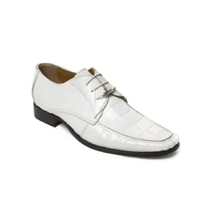 Outlet Mauri M785 Alligator Derby Shoes (Special Order) White