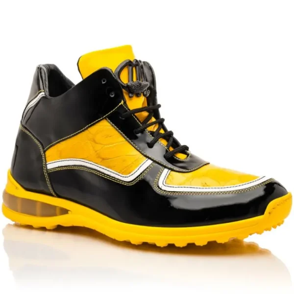mauri_m_baby_croc__patent_0.webp Online Mauri M797 Baby Croc / Patent Leather Sneakers Black & Yellow (Special Order) Black&Yellow