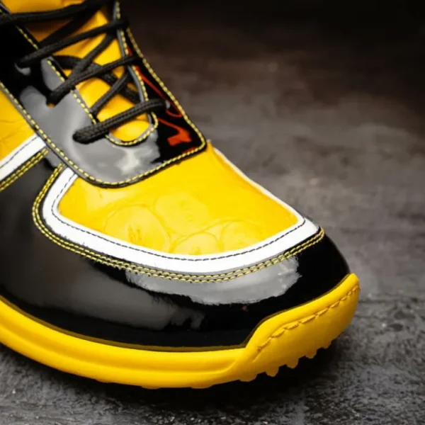 mauri_m_baby_croc__patent_4.webp Online Mauri M797 Baby Croc / Patent Leather Sneakers Black & Yellow (Special Order) Black&Yellow