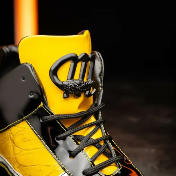 mauri_m_baby_croc__patent_5.webp Online Mauri M797 Baby Croc / Patent Leather Sneakers Black & Yellow (Special Order) Black&Yellow