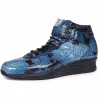 Best Sale Mauri M764 Patent Python Print High Top Sneakers (Special Order) Blue
