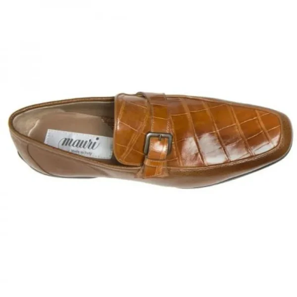 mauri_montana__alligator__1.webp Fashion Mauri Montana 9259 Alligator & Pebble Grain Monk Strap Loafers (Special Order) Cognac
