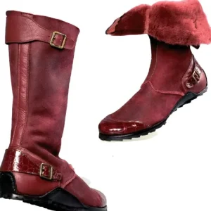 Online Mauri Mood 50032 Alligator Shearling Boots Ruby Red (Special Order) RubyRed