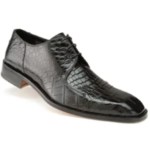 Discount Mauri Pitti 2982 Baby Alligator Derby Shoes (SPECIAL ORDER) Black