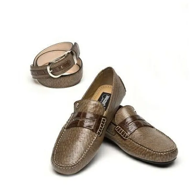Online Mauri Santacroce 9228 Peccary & Crocodile Driving Shoes Light Brown (Special Order) LightBrown