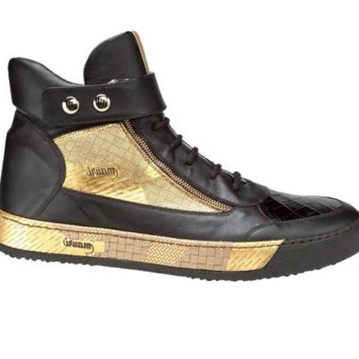 Best Sale Mauri Slang 8541 Nappa & Alligator Sneakers Dark Brown / Gold (Special Order) DarkBrown/Gold