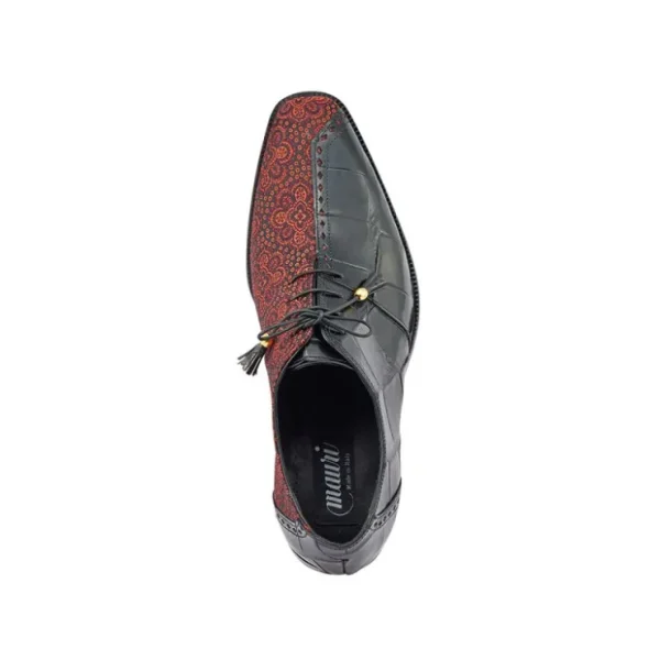 mauri_two_face__body_alli_2.webp Store Mauri Two Face 4975/2 Body Alligator & Matahari Fabric Shoes Black / Coral