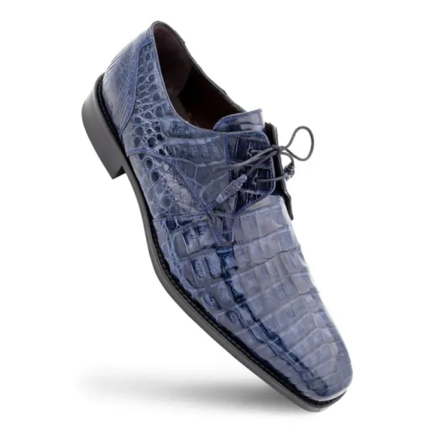 Shop Mezlan Anderson Crocodile Derby Shoes (13584-F) Blue