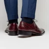 Best Mezlan Anderson Crocodile Derby Shoes (13584-F) Burgundy