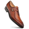 Hot Mezlan Calfskin Apron Toe Monk Strap Cognac Rust (E21366) CognacRust