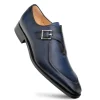 Best Mezlan Calfskin Apron Toe Monk Strap (E21366) Blue