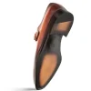 Hot Mezlan Calfskin Apron Toe Monk Strap Cognac Rust (E21366) CognacRust