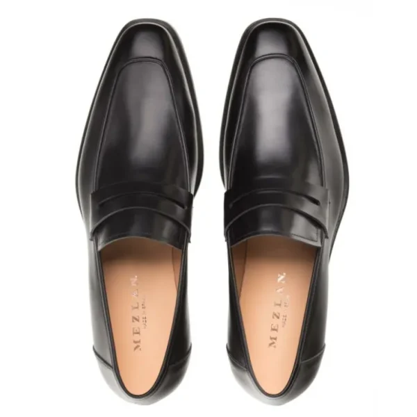 mezlan_calfskin_penny_loa_4.webp Best Sale Mezlan Calfskin Penny Loafers (E20243) Black