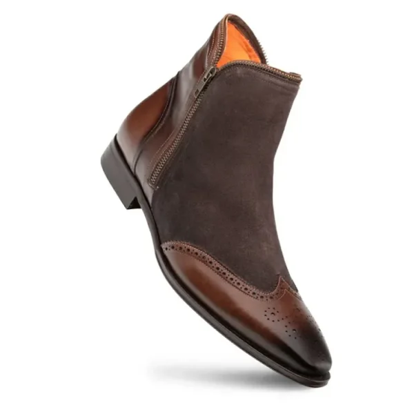 Discount Mezlan Camilleri Calf / Suede Zip Boot (21343) Brown