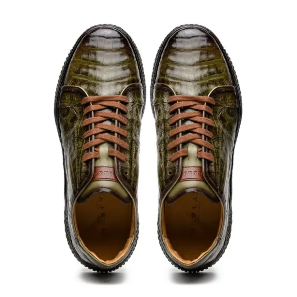 Sale Mezlan Crocodile Super Sneaker Olive Green (EXCLUSIVE) (AX4936-F) OliveGreen