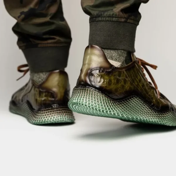 Sale Mezlan Crocodile Super Sneaker Olive Green (EXCLUSIVE) (AX4936-F) OliveGreen