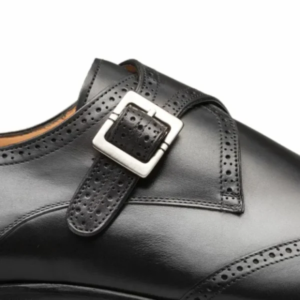 Cheap Mezlan Forest Wingtip Monkstrap Shoes (9268) Black