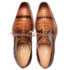 Cheap Mezlan Giovane Fuscus Crocodile Cap Toe Derby (50032-F) Camel