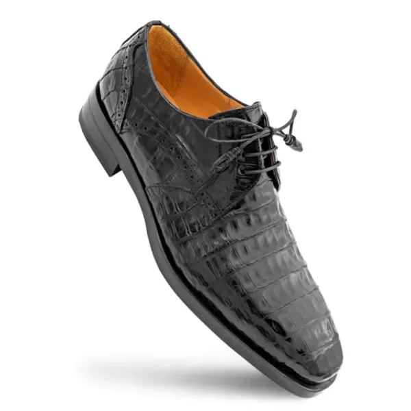 mezlan_golfo_plain_toe_cr_1.webp Discount Mezlan Golfo Plain Toe Crocodile Derby (4967-F) Black