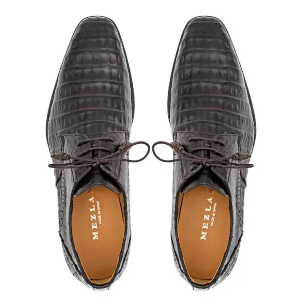 mezlan_golfo_plain_toe_cr_3.webp Discount Mezlan Golfo Plain Toe Crocodile Derby (4967-F) Black