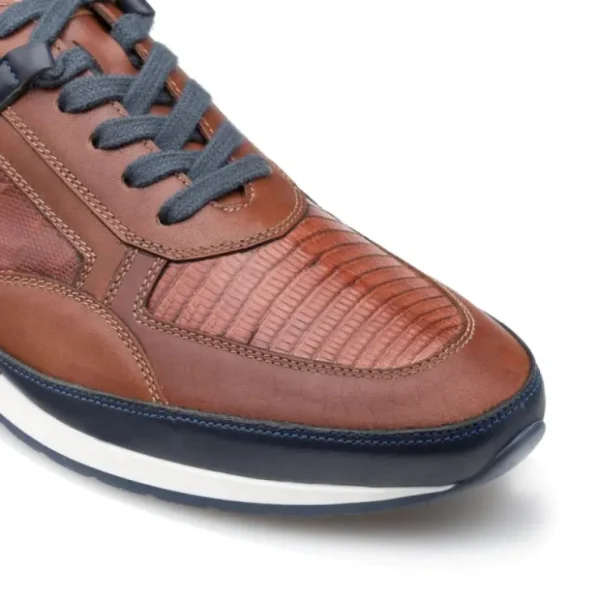 mezlan_lizard_amp_leather_3.webp Online Mezlan Lizard & Leather Sneaker Blue / Cognac (AX4873-L)